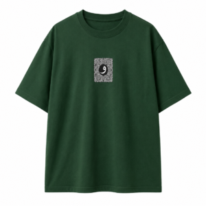 Arabic Calligraphy Waw & Dervish Graphic Green Oversized T-Shirt